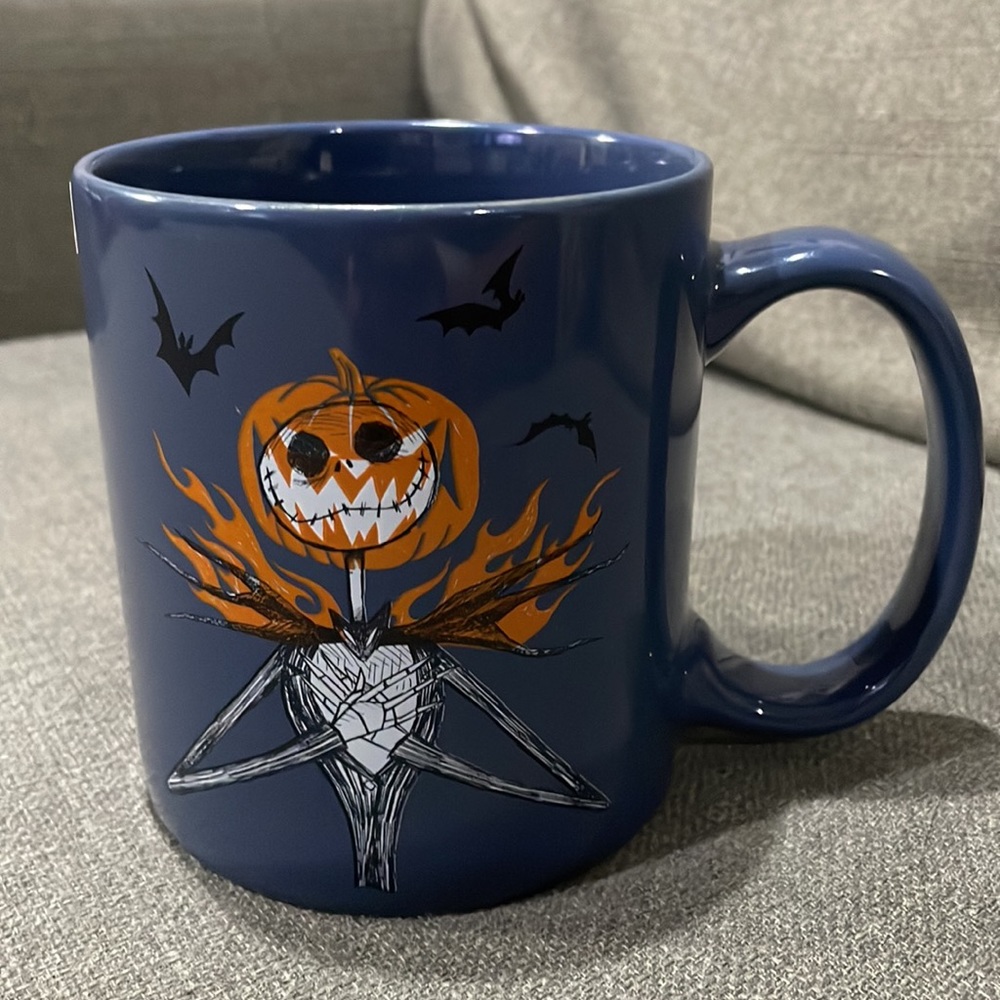 Zak Disney Nightmare Before Christmas The Pumpkin King ceramic Mug Blue 21oz